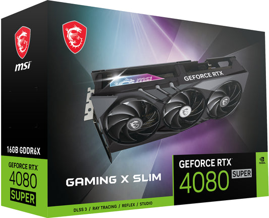 Tarjeta de Video Gaming X Slim MSI GeForce RTX4080 Super 16GB Triple Fan GDDR6X PCIe 4 0 256 bits HDMI DP