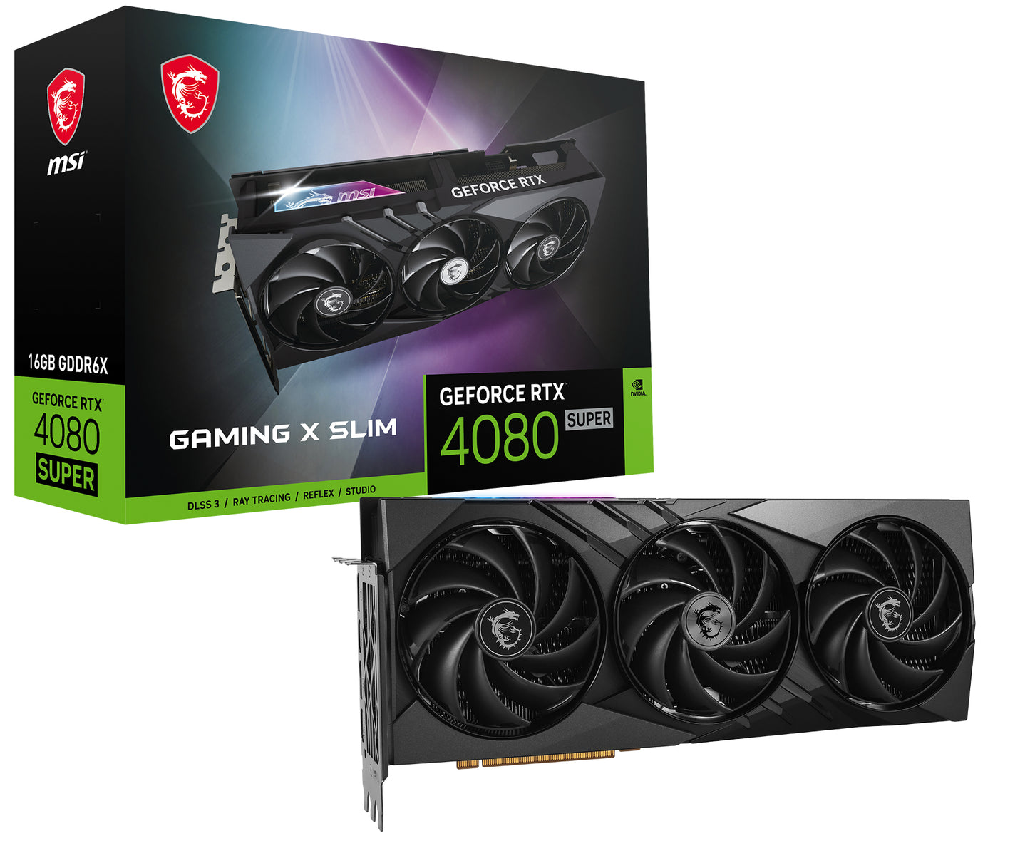 Tarjeta de Video Gaming X Slim MSI GeForce RTX4080 Super 16GB Triple Fan GDDR6X PCIe 4 0 256 bits HDMI DP