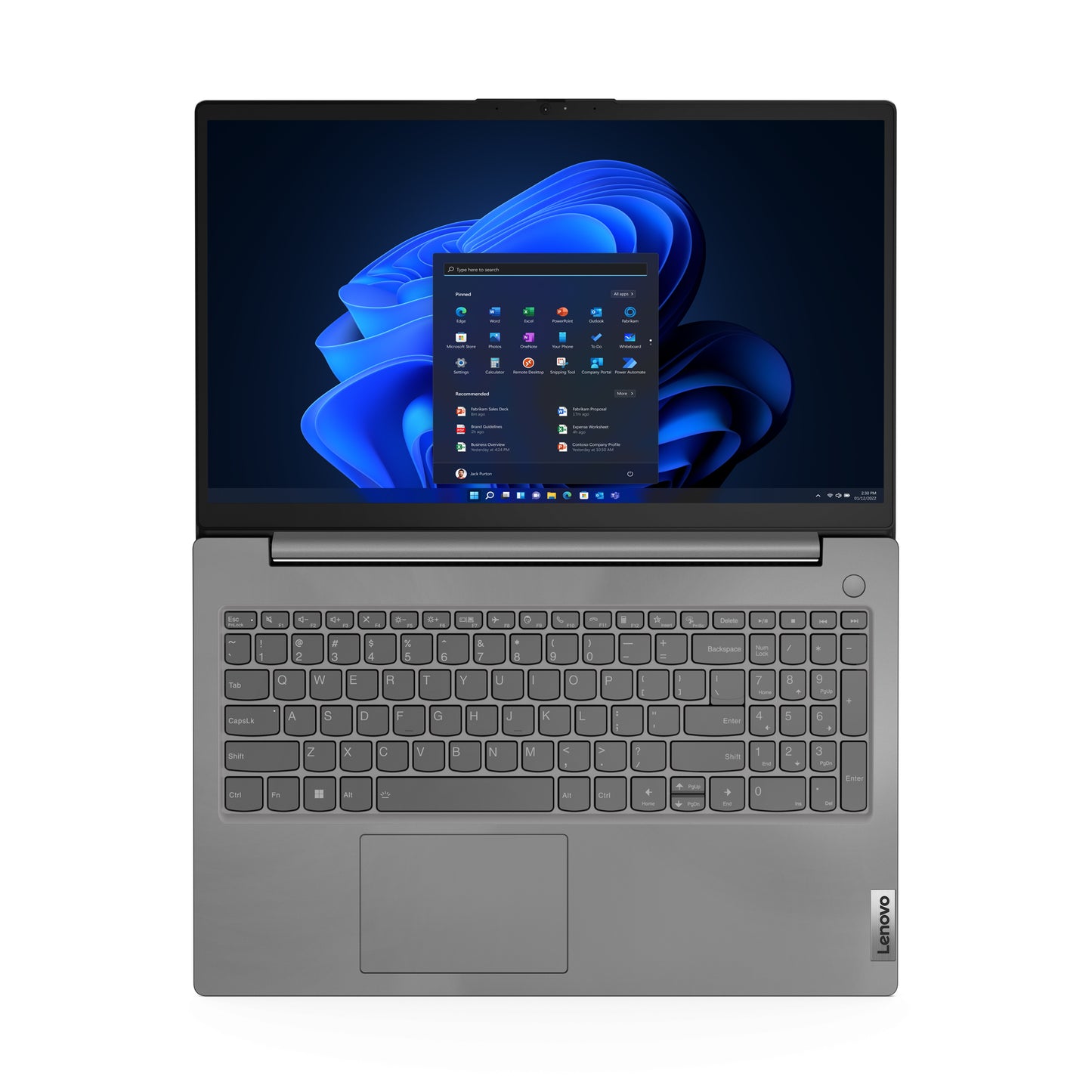 Lenovo V V15 Intel® Core™ i7 i7-1255U Computadora portátil 39.6 cm (15.6") Full HD 16 GB DDR4-SDRAM 512 GB SSD Wi-Fi 6 (802.11ax) Windows 11 Pro Gris