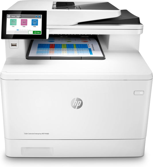 HP Color LaserJet Enterprise MFP M480f, Color, Impresora para Negocios, Impresión, copia, escaneado, fax, Tamaño compacto; Seguridad sólida; Impresión a doble cara; AAD de 50 hojas; Consumo eficiente de energía