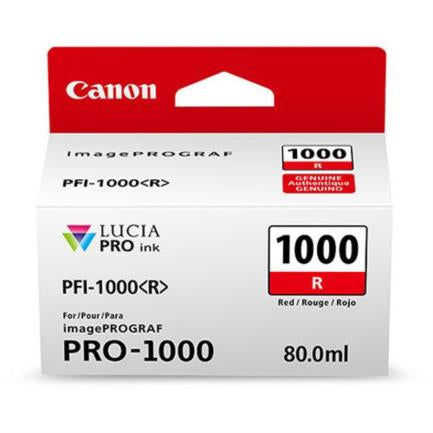 Tinta Canon PFI-1000R Lucia Pro Ink Tank 80ml Color Rojo