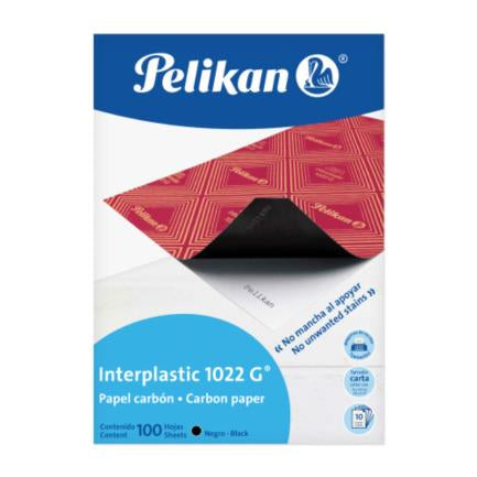 Papel Carbón Pelikan Interplastic 1022 G Negro Carta C/100 Hojas