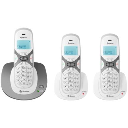 Teléfono Inalámbrico Steren DECT 6.0 con 2 Extensiones Adicionales