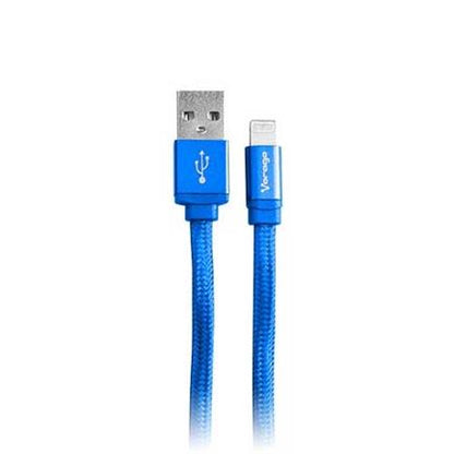 CABLE VORAGO CAB-119 AZUL USB APPLE LIGHTNING 1 METRO AZUL BOLSA